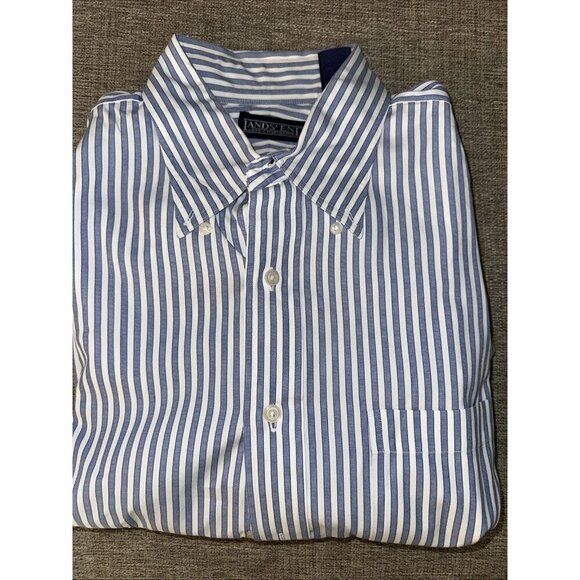 Lands' End Other - Lands End Blue and White Stripped Long Sleeve Men’s Shirt